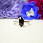 Black Tourmaline Stacking Ring (Size 6)